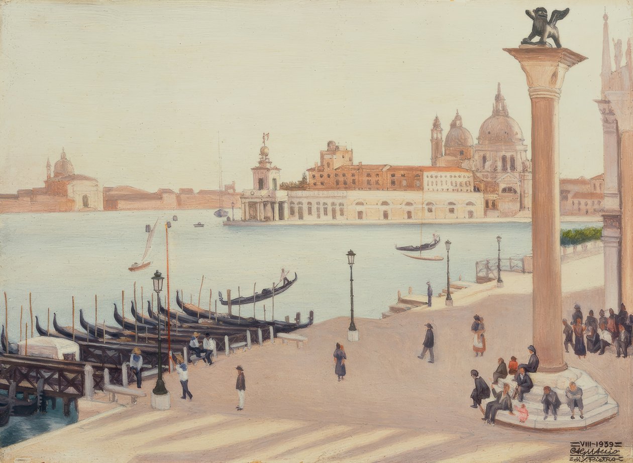 Solnedgång från Dogepalatsets loggio av Cagnaccio di San Pietro