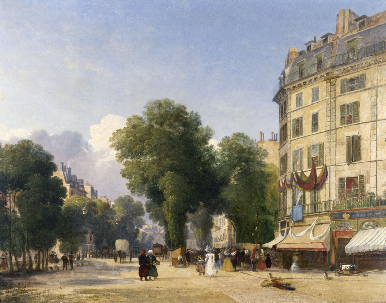 Boulevard des Capucines och hörnet av Rue de la Paix, Paris av Caleb Robert Stanley
