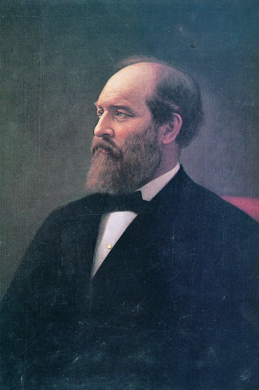 James A. Garfield (1831-81) (olja på duk) av Calvin Curtis