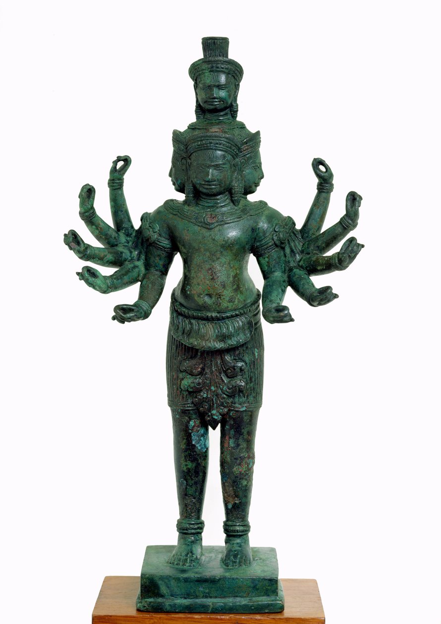 Shiva med många armar och huvuden, Angkor (brons) av Cambodian School