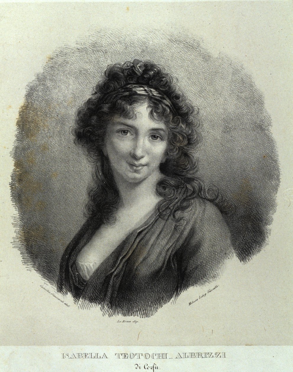 Porträtt av Isabella Teotochi Albrizzi (litho) av Camilla Guiscardi