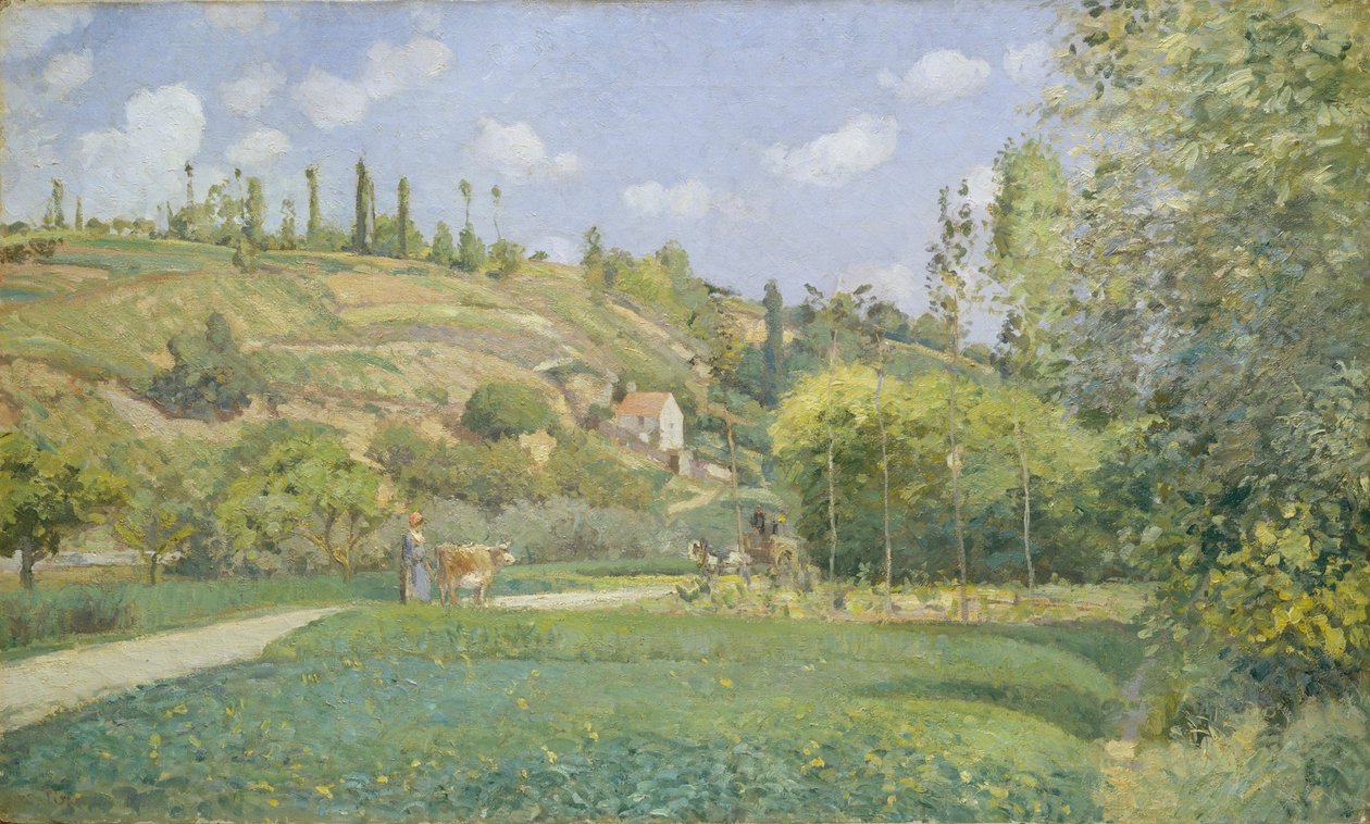 A Cowherd at Valhermeil, Auvers-sur-Oise av Camille Jacob Pissarro
