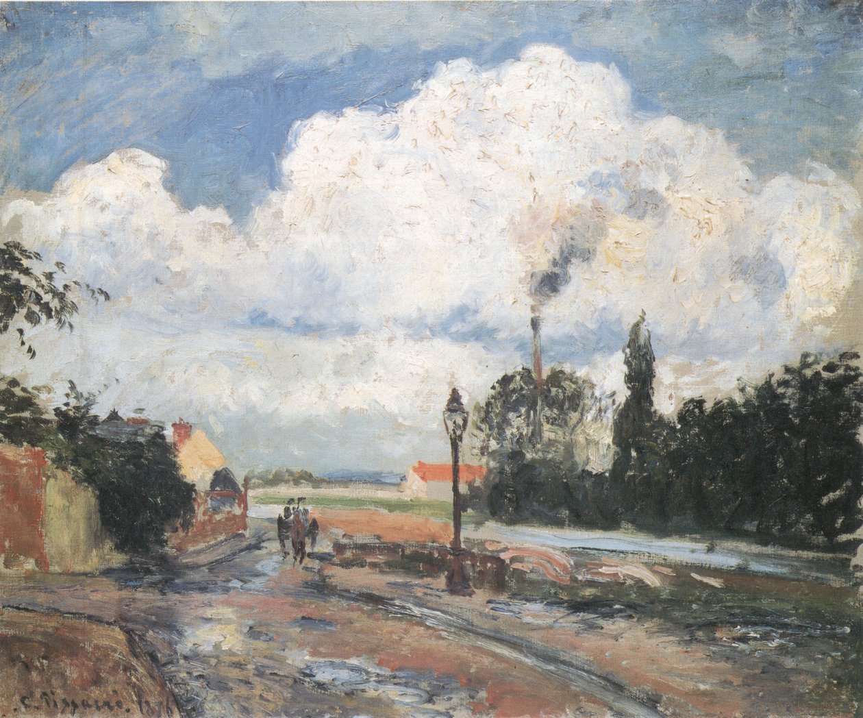Après la pluie, quai à Pontoise av Camille Jacob Pissarro