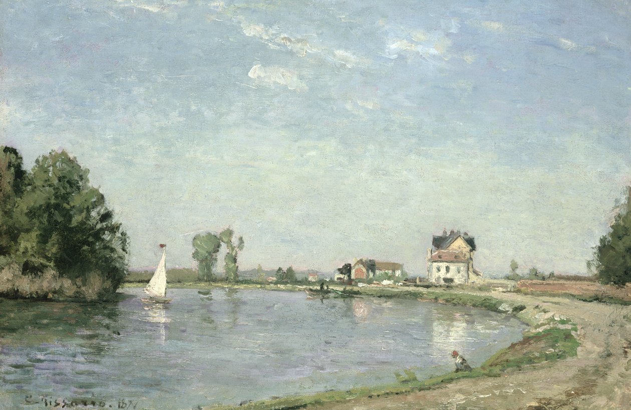 Vid flodens kant, 1871 av Camille Jacob Pissarro