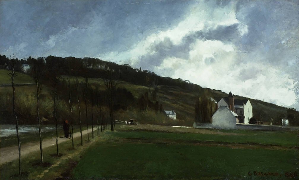 Bords de la Marne en Hiver av Camille Jacob Pissarro