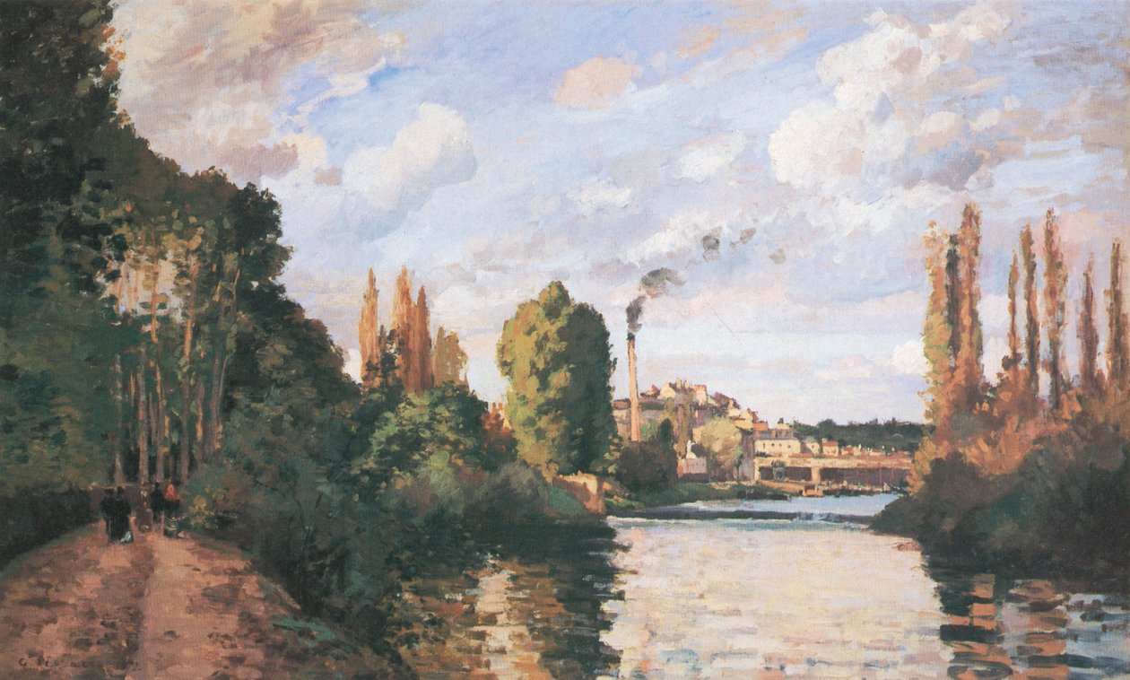 Bords de l´eau à Pontoise av Camille Jacob Pissarro