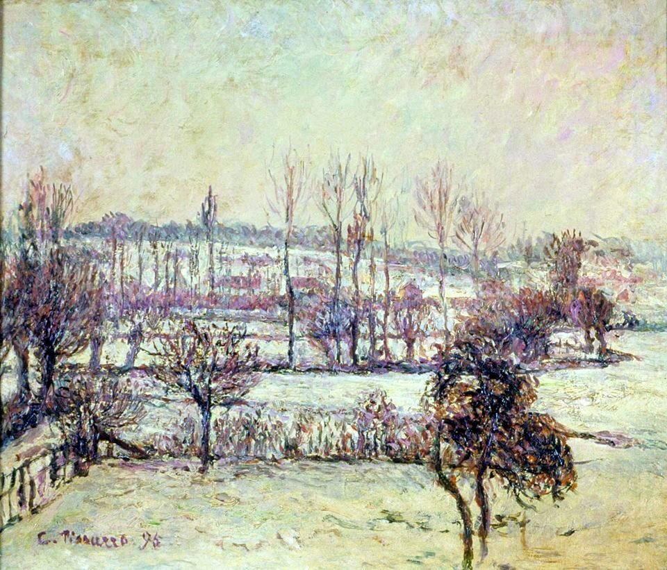 Efeito de neve em Eragny av Camille Jacob Pissarro