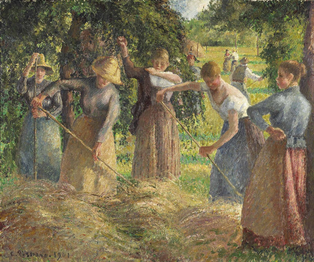 Höskörd i Éragny av Camille Jacob Pissarro