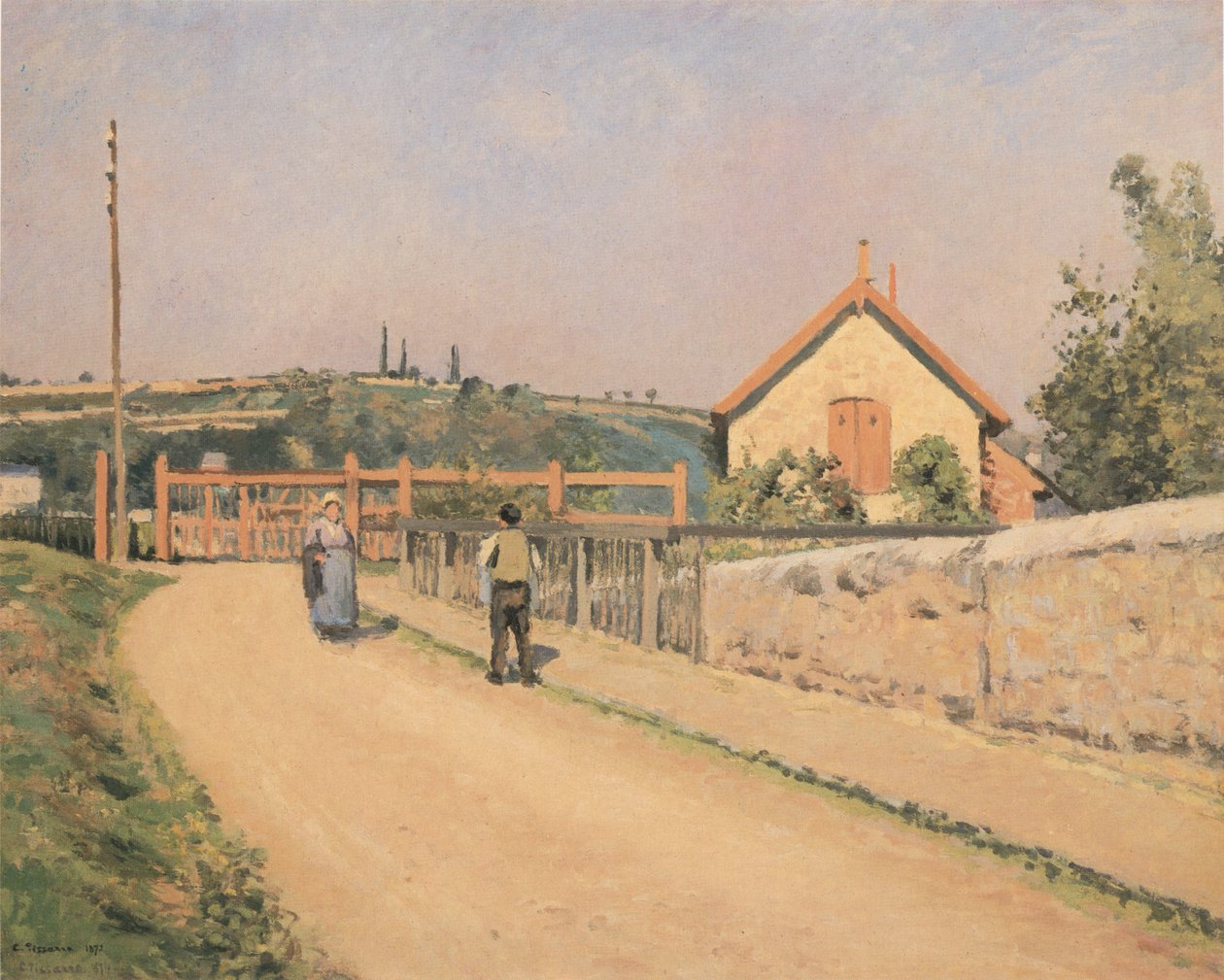 La Barrière du chemin de fer aux Pâtis près Pontoise av Camille Jacob Pissarro