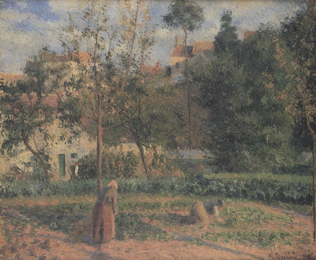 La Jardin potager à L´Hermitage av Camille Jacob Pissarro