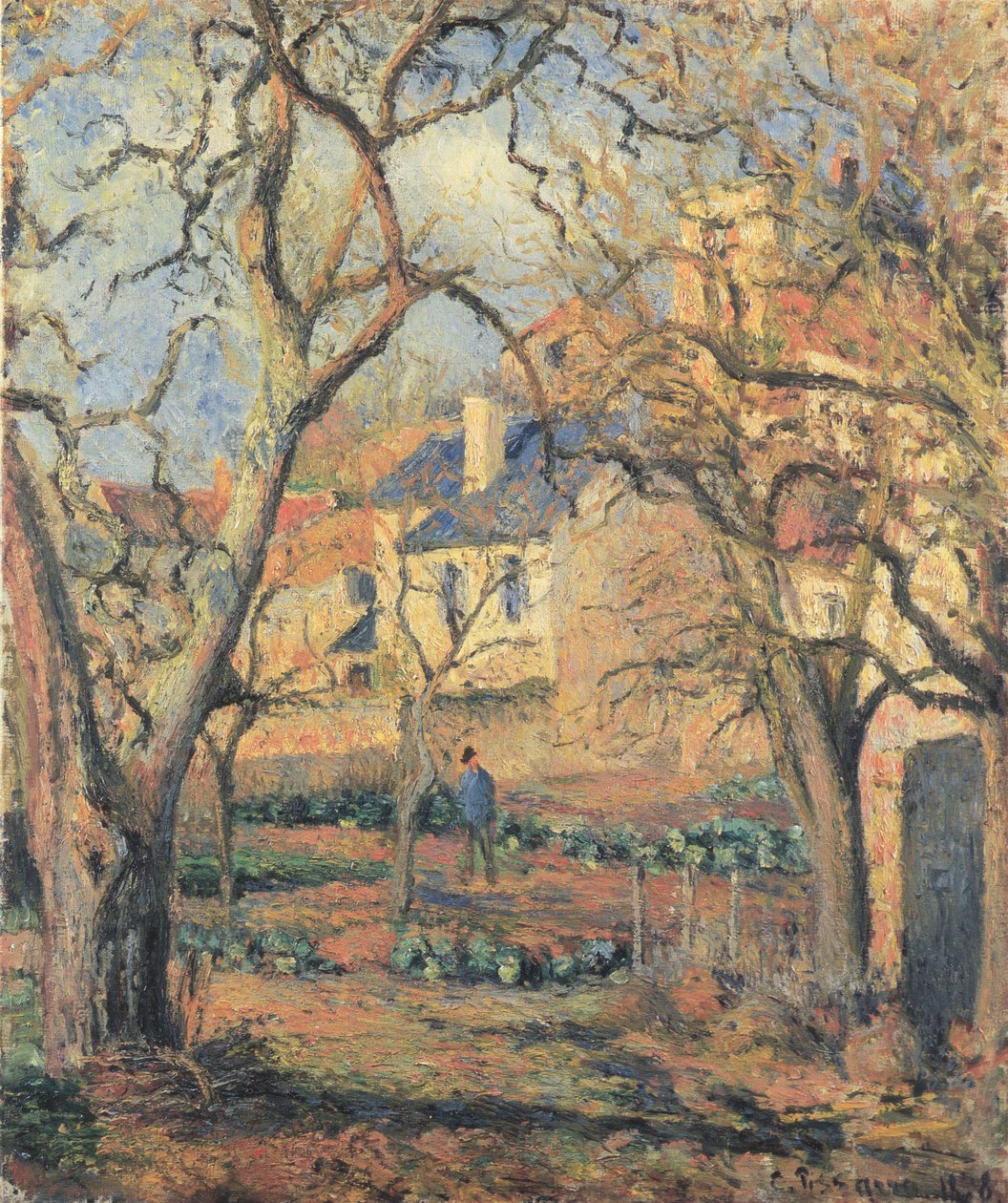 La Jardin potager à L´Hermitage av Camille Jacob Pissarro