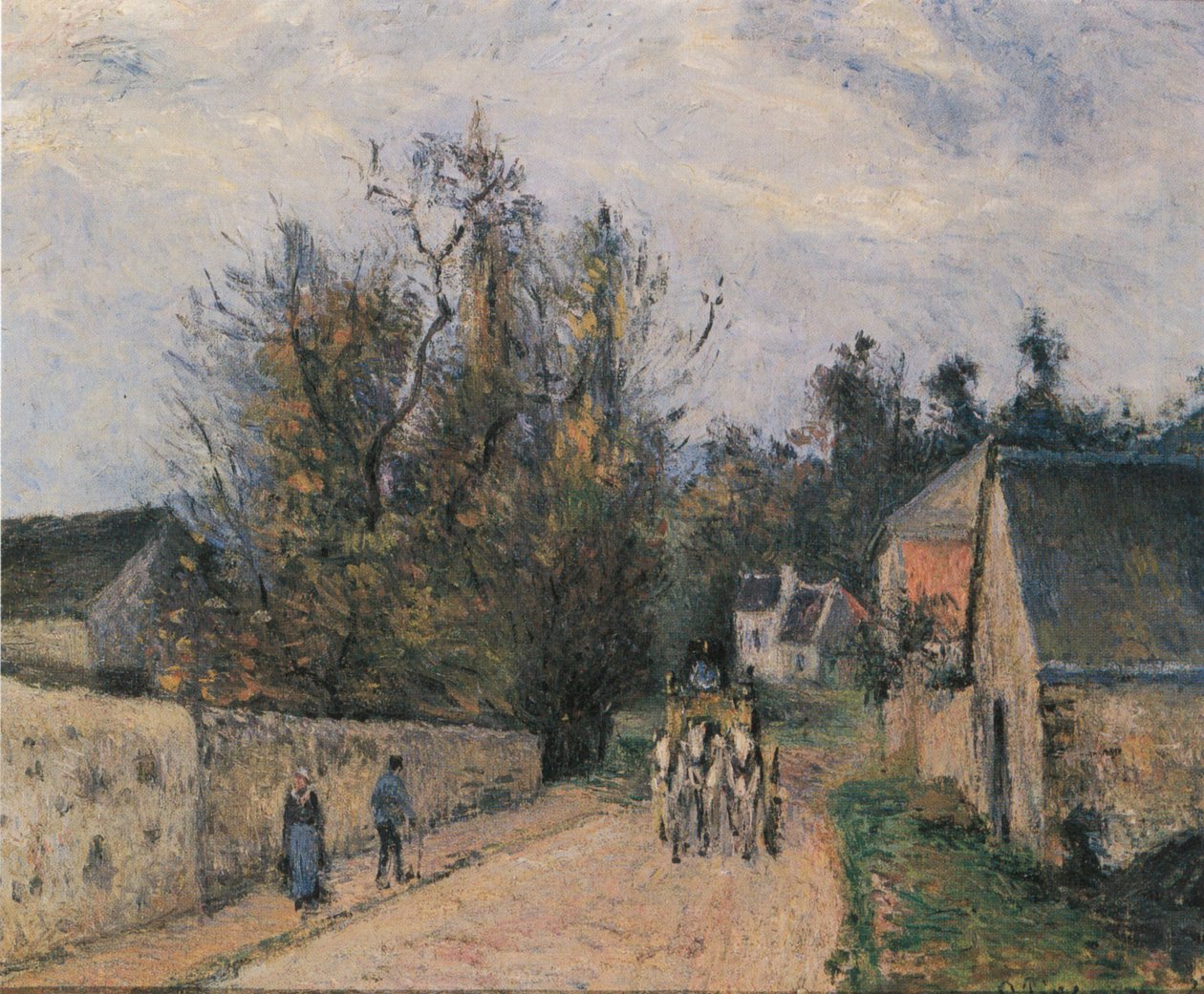 La Route d´Ennery à L´Hermitage, Pontoise av Camille Jacob Pissarro