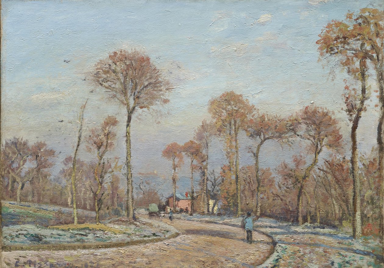 La route de Versailles av Camille Jacob Pissarro