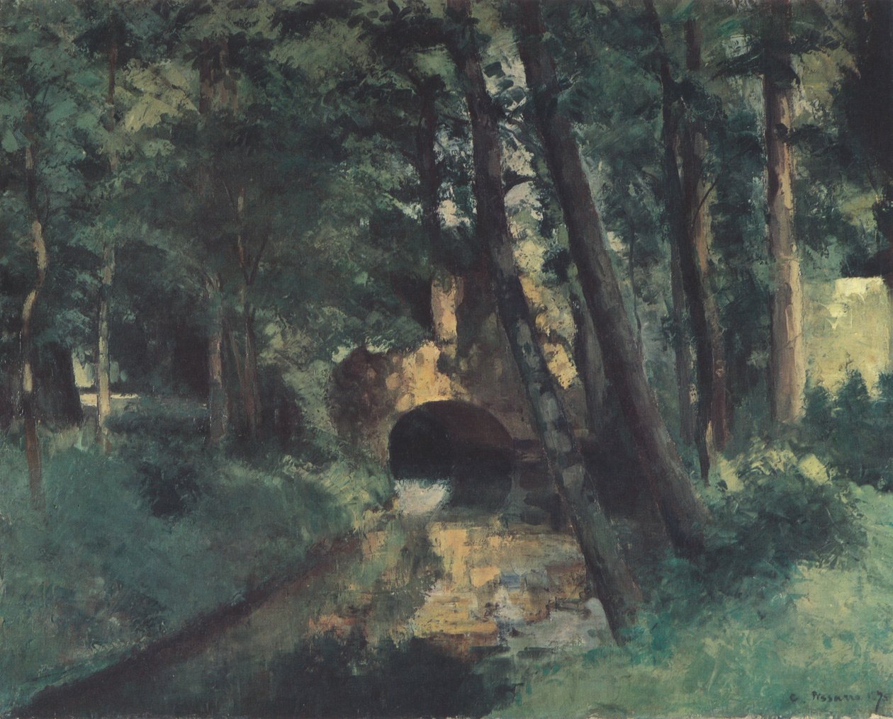 Le Petit pont av Camille Jacob Pissarro