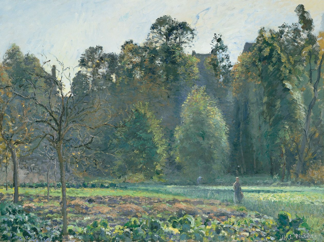 Le champ de chou, Pontoise av Camille Jacob Pissarro