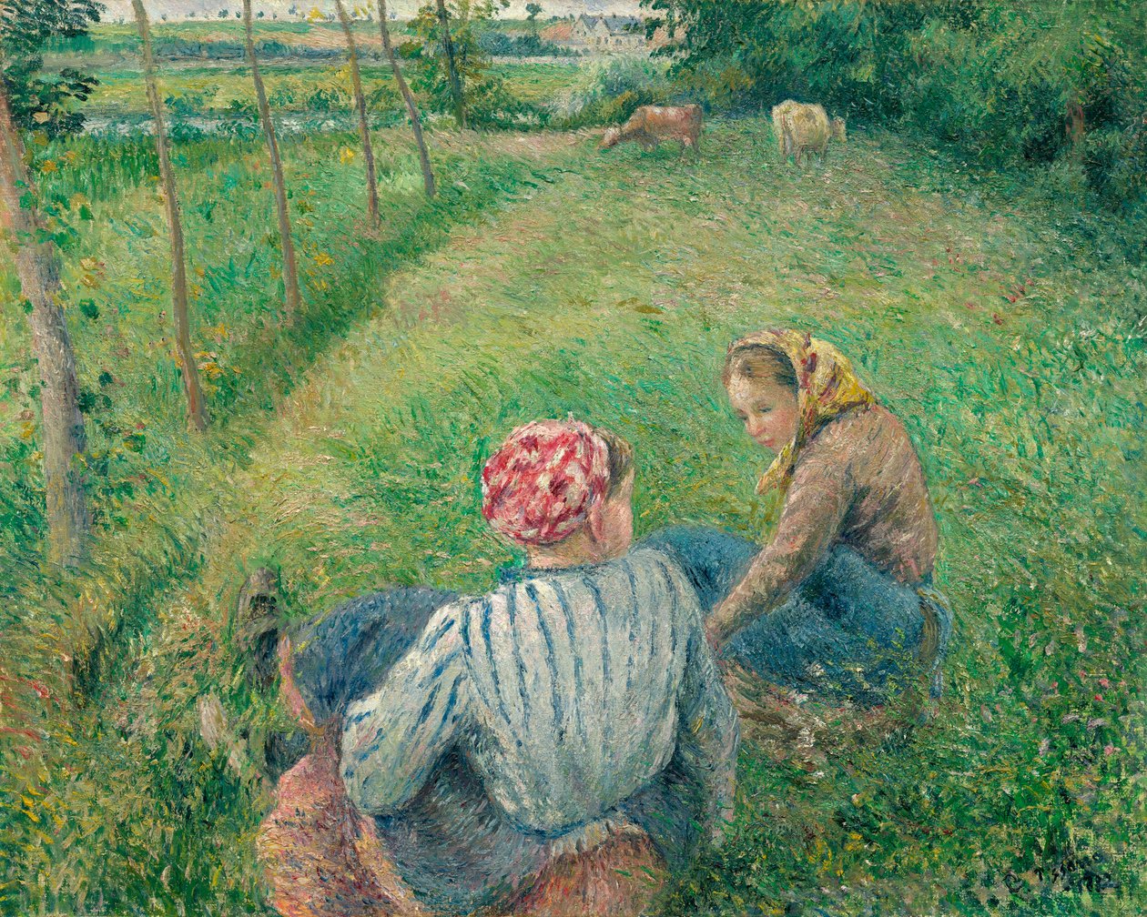Les jeunes filles de paysans  av Camille Jacob Pissarro