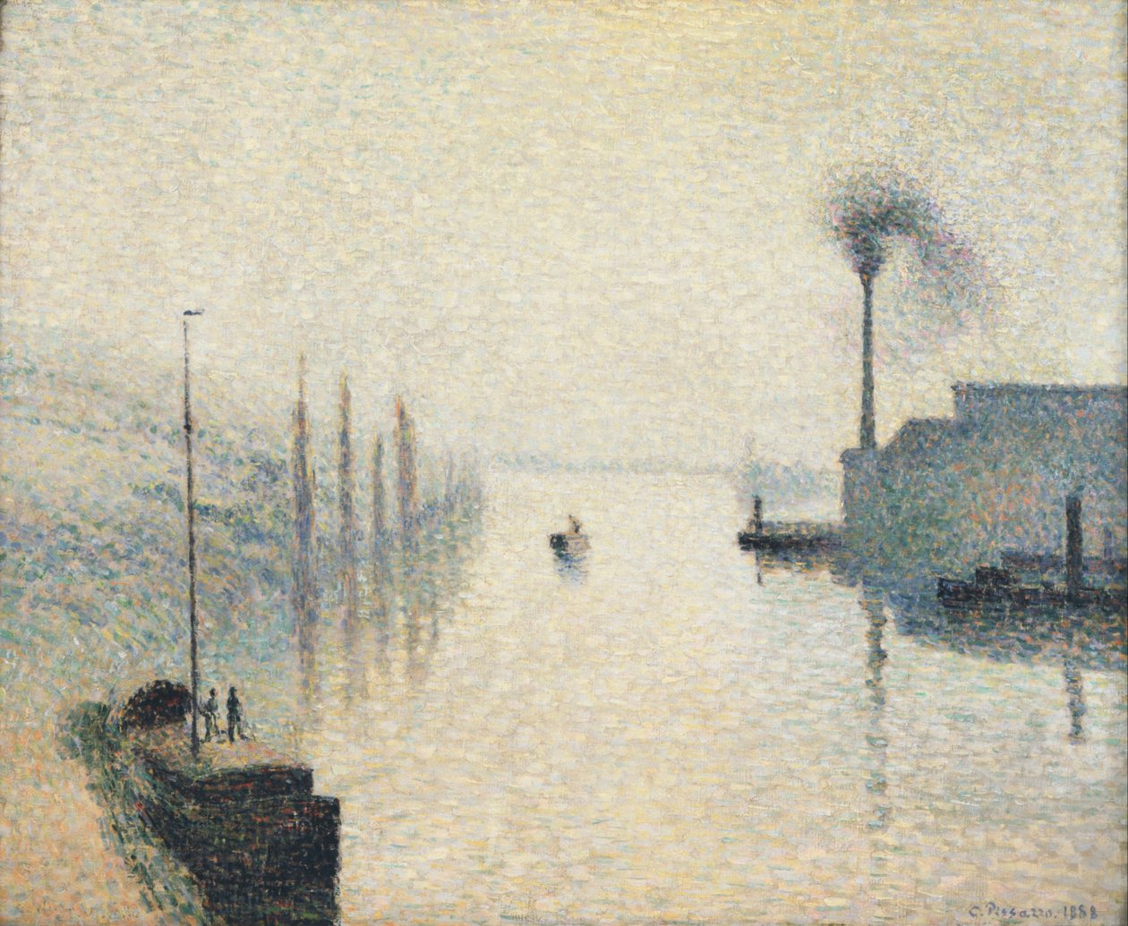 LÎle Lacroix, Rouen (Effekten av dimma) av Camille Jacob Pissarro