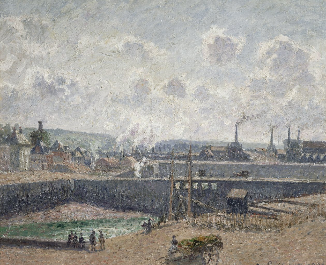 Lågvatten vid Duquesne Docks, Dieppe, 1902 av Camille Jacob Pissarro