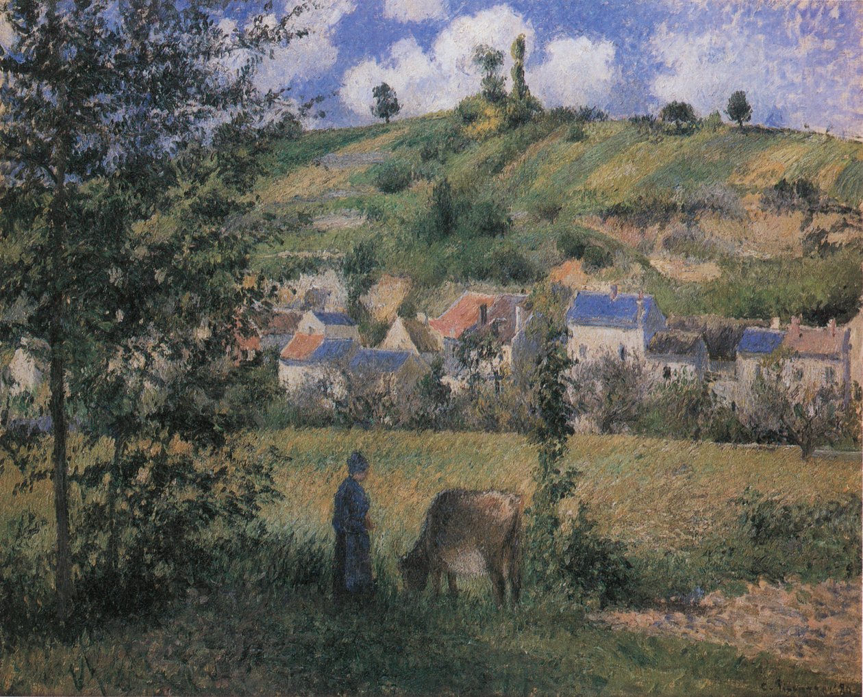 Paysage à Chaponval av Camille Jacob Pissarro