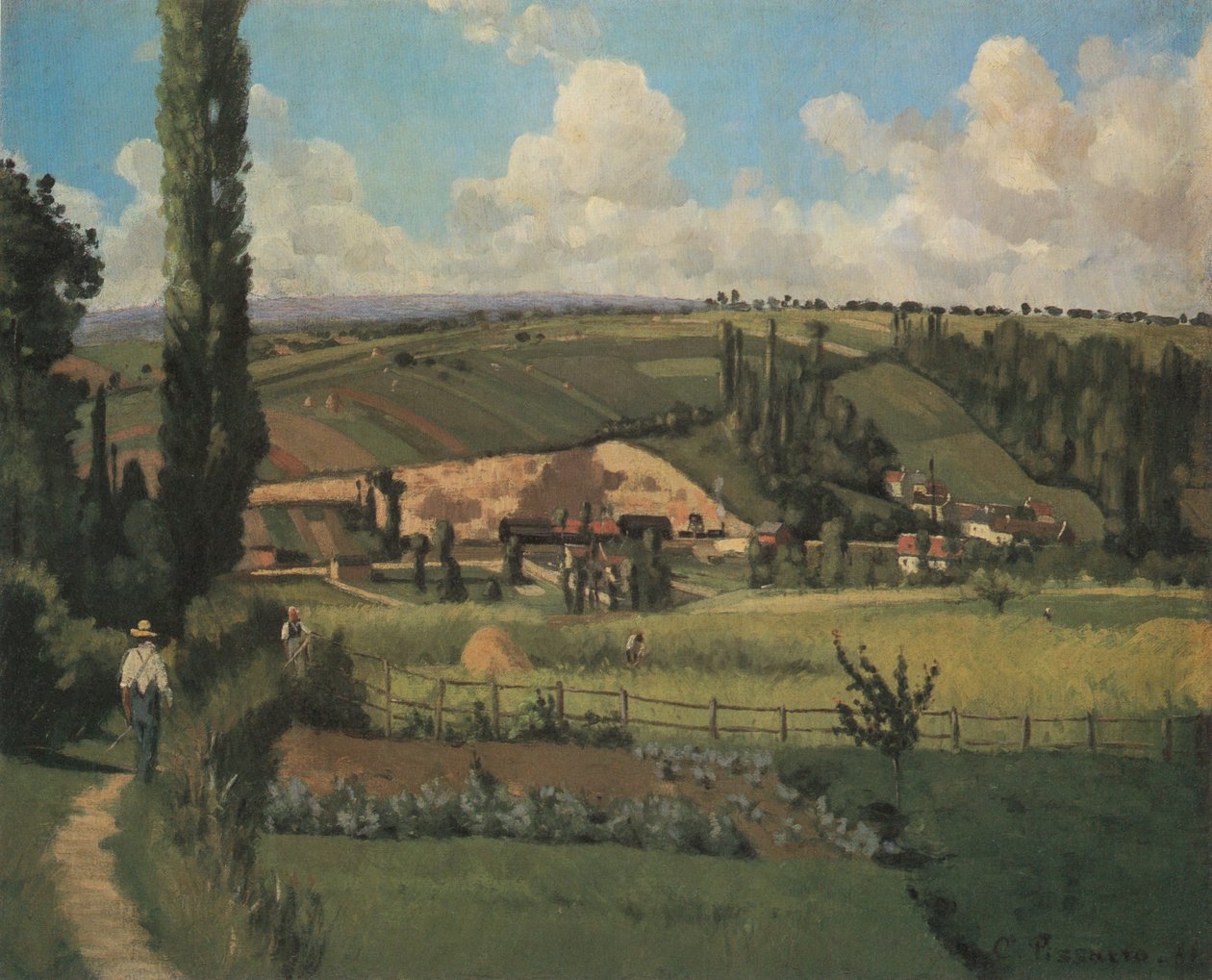 Paysage aux Pâtis, Pontoise av Camille Jacob Pissarro