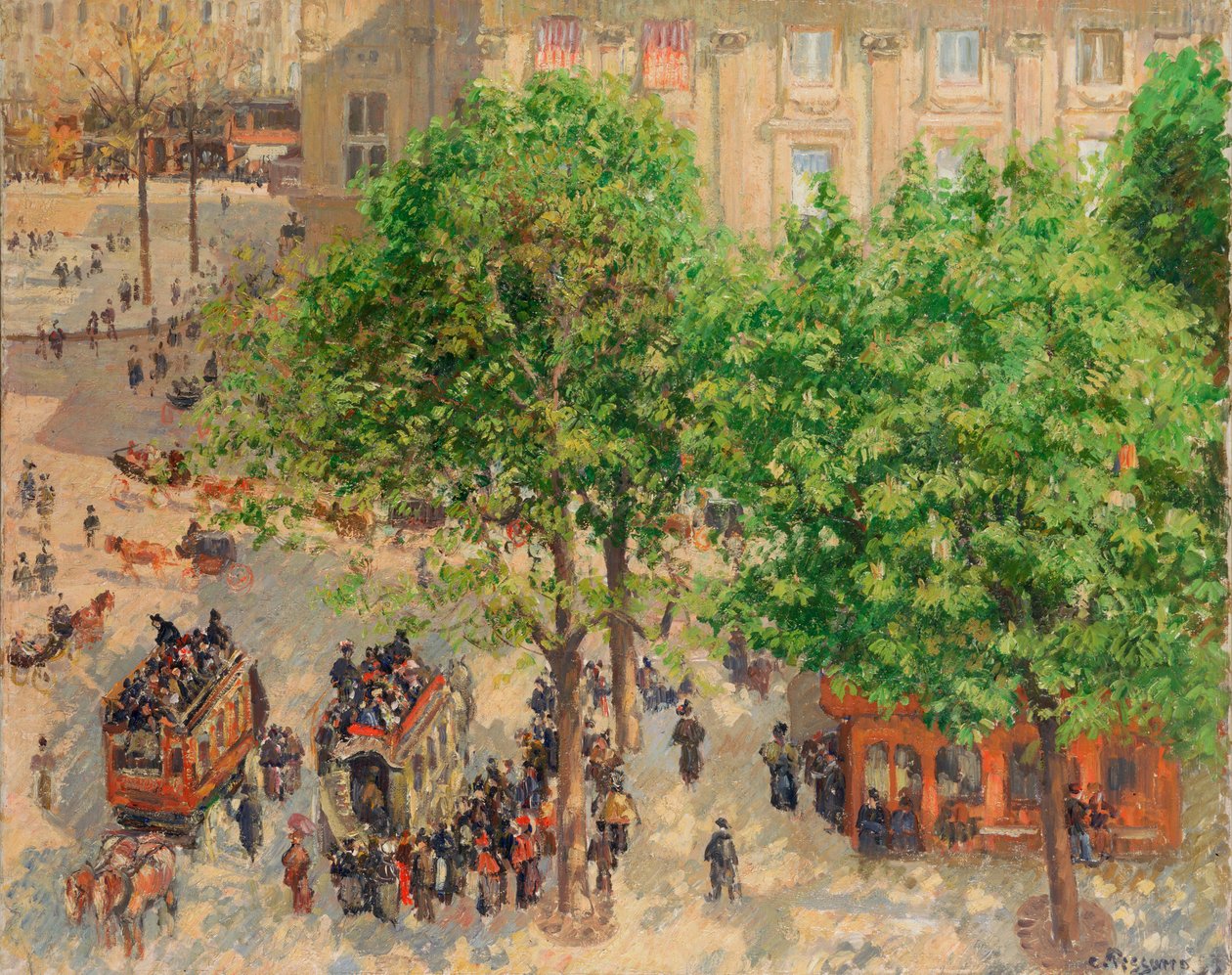 Place du Theatre-Francais, Spring av Camille Jacob Pissarro