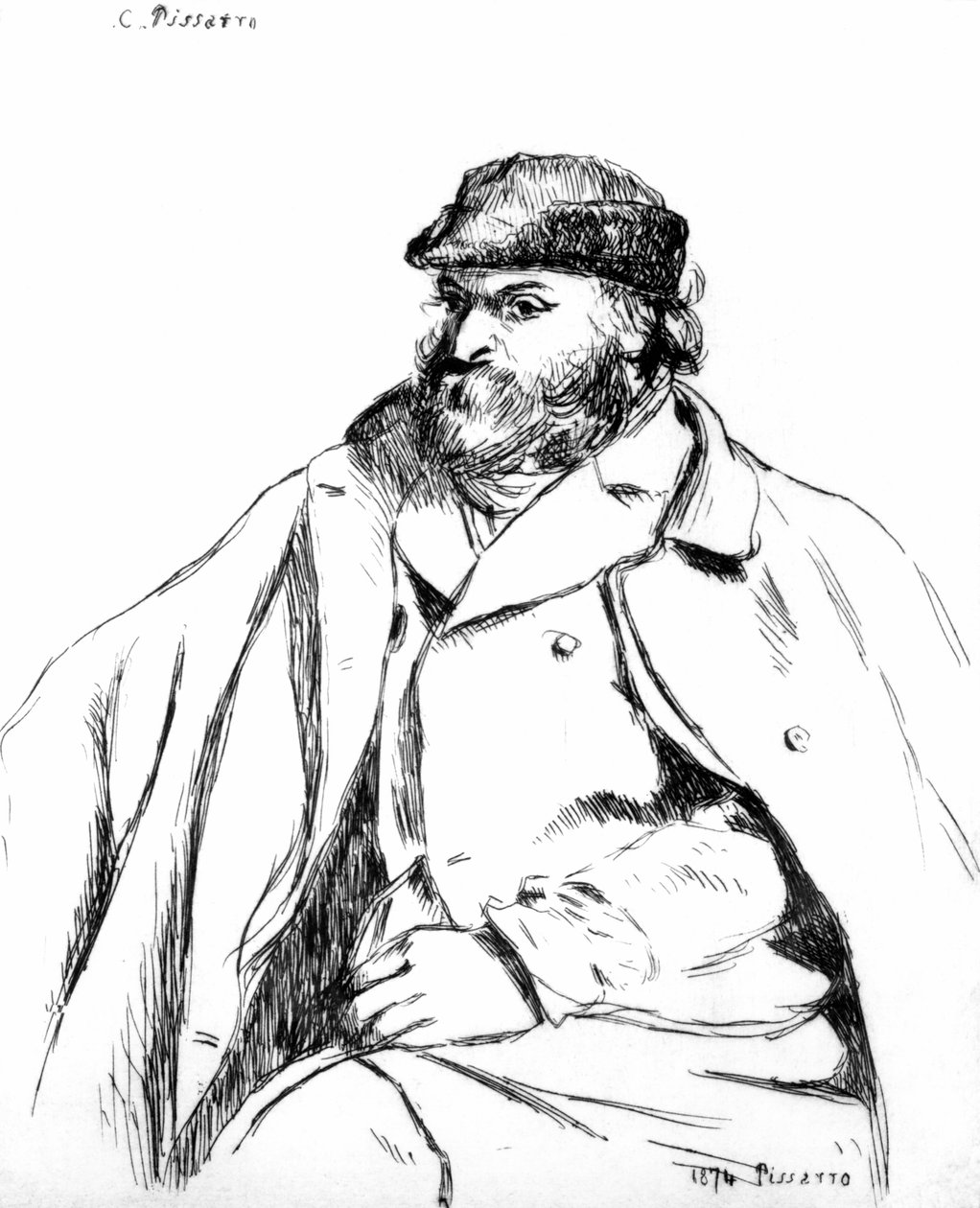 Porträtt av Cezanne, 1874 av Camille Jacob Pissarro