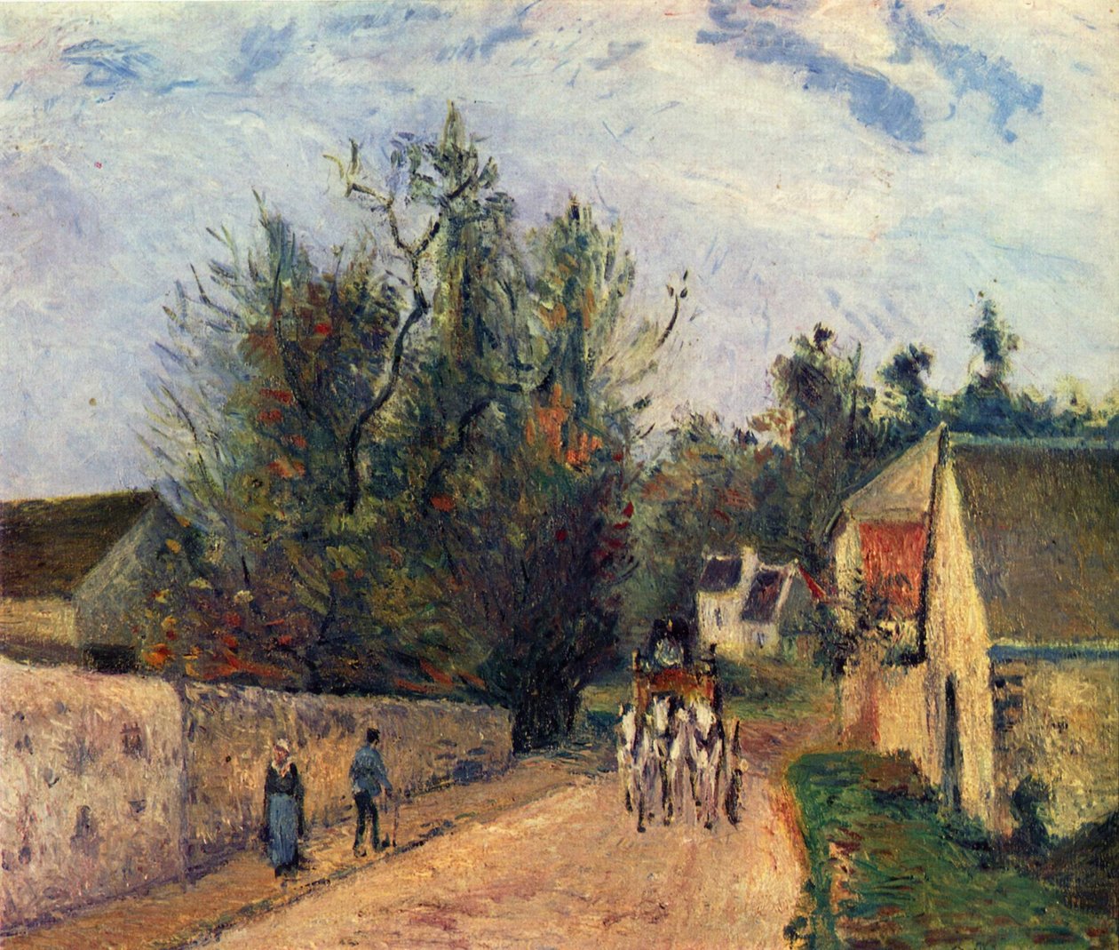 Stagecoach till Ennery av Camille Jacob Pissarro
