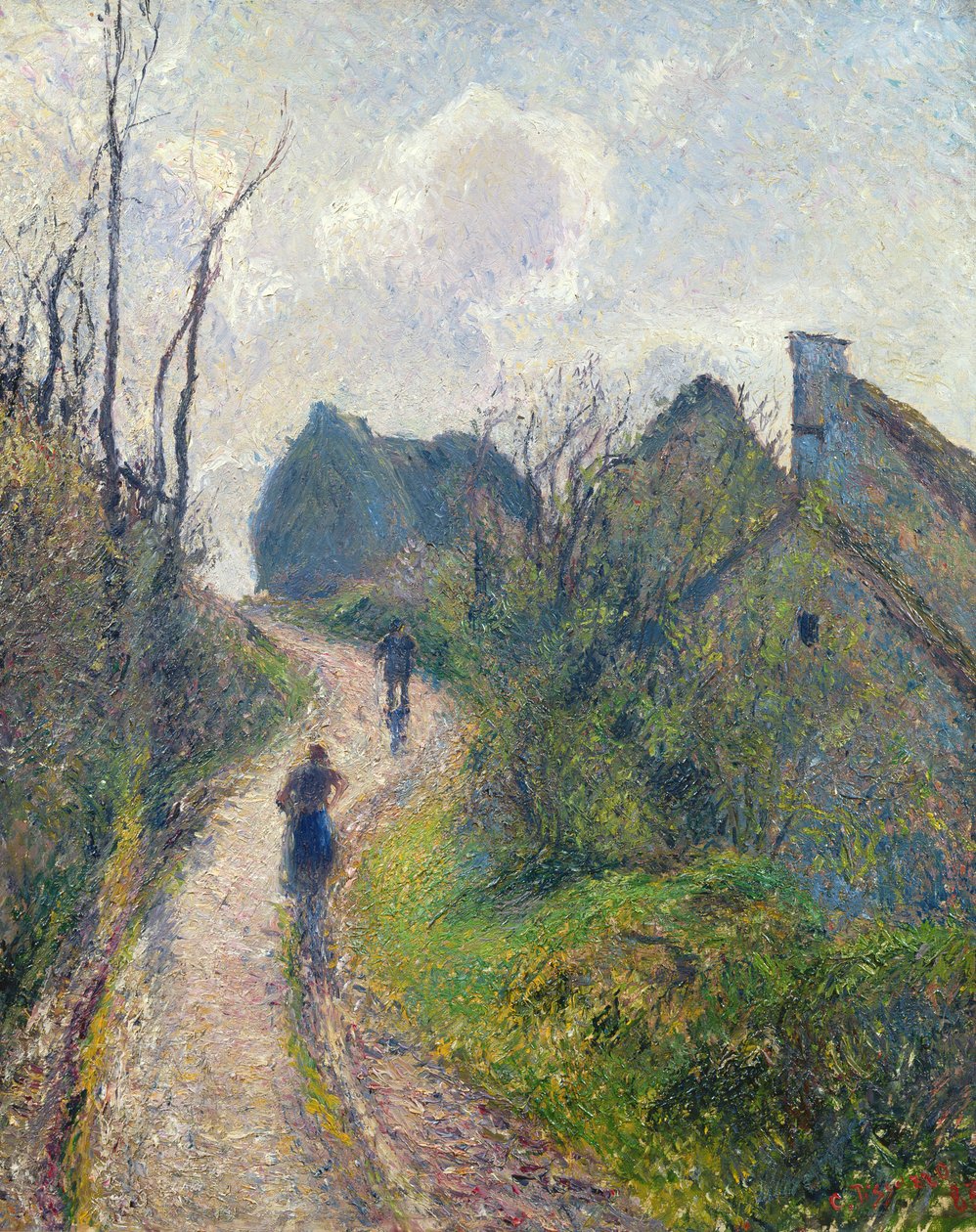 Kupanda barabara kwenda Osny, 1883 swed av Camille Jacob Pissarro