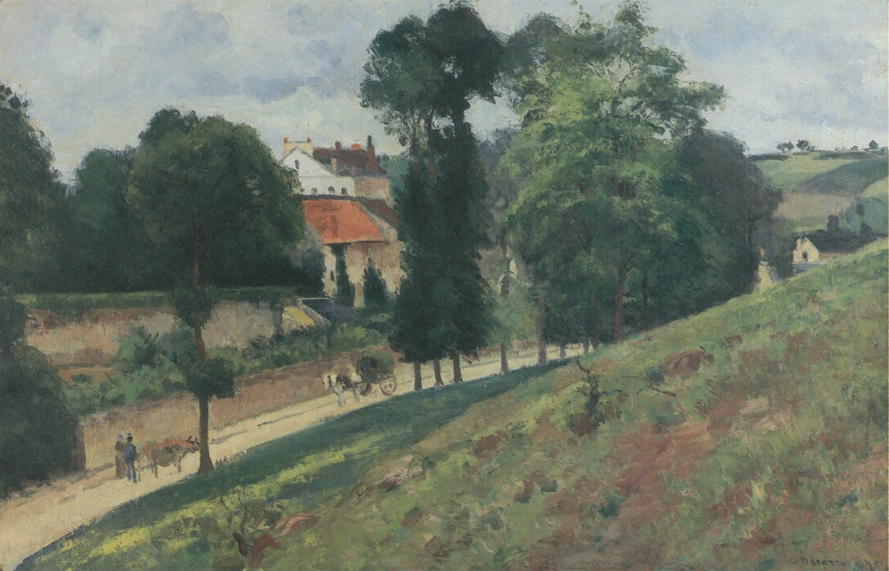 Route de Saint-Antoine à L´Hermitage, Pontoise av Camille Jacob Pissarro