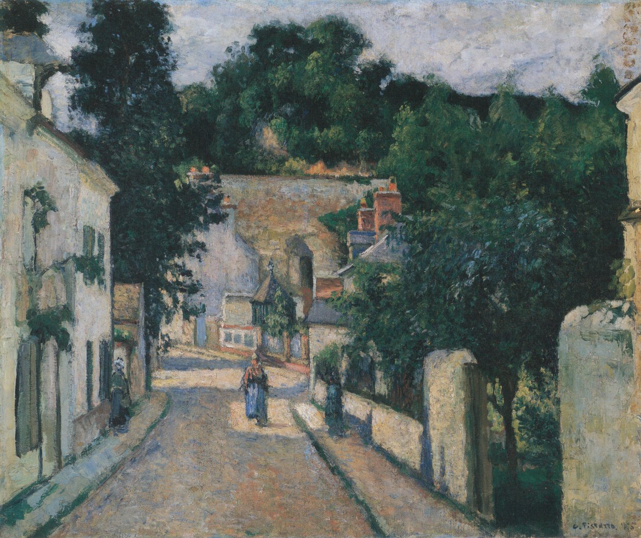 Rue de L´Hermitage à Pontoise av Camille Jacob Pissarro