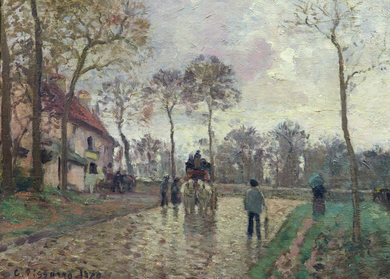 Kärran till Louveciennes, 1870 av Camille Jacob Pissarro