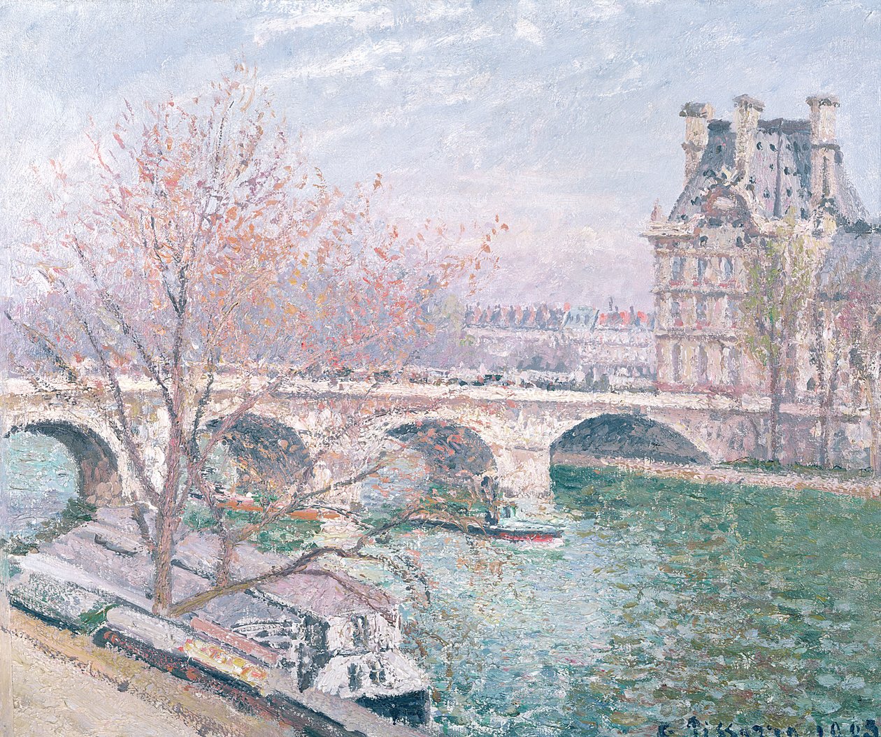 Pont-Royal och Pavillon de Flore, 1903 (olja på duk av Camille Jacob Pissarro