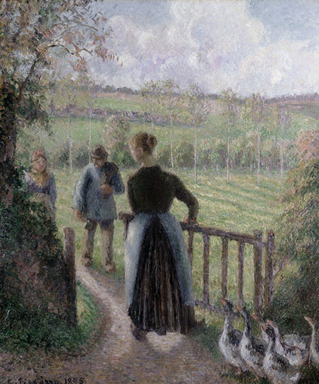Kvinnan med gässen, 1895 av Camille Jacob Pissarro