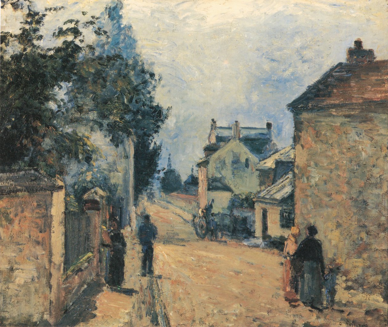 Une rue à L´Hermitage av Camille Jacob Pissarro
