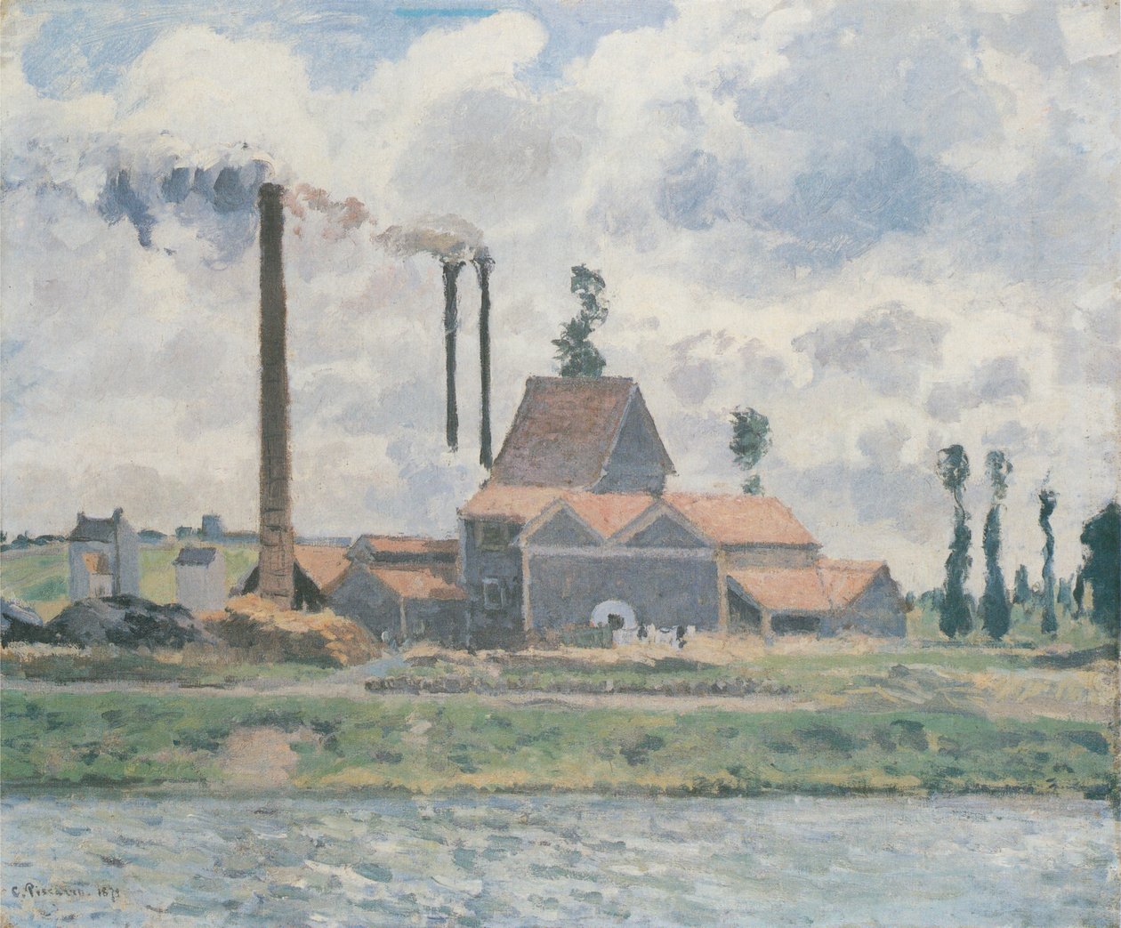 Usine près de Pontoise av Camille Jacob Pissarro