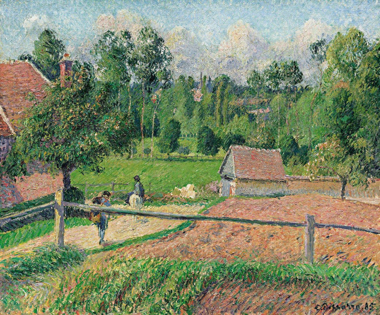 Vue de la fenêtre de lartiste, Eragny av Camille Jacob Pissarro