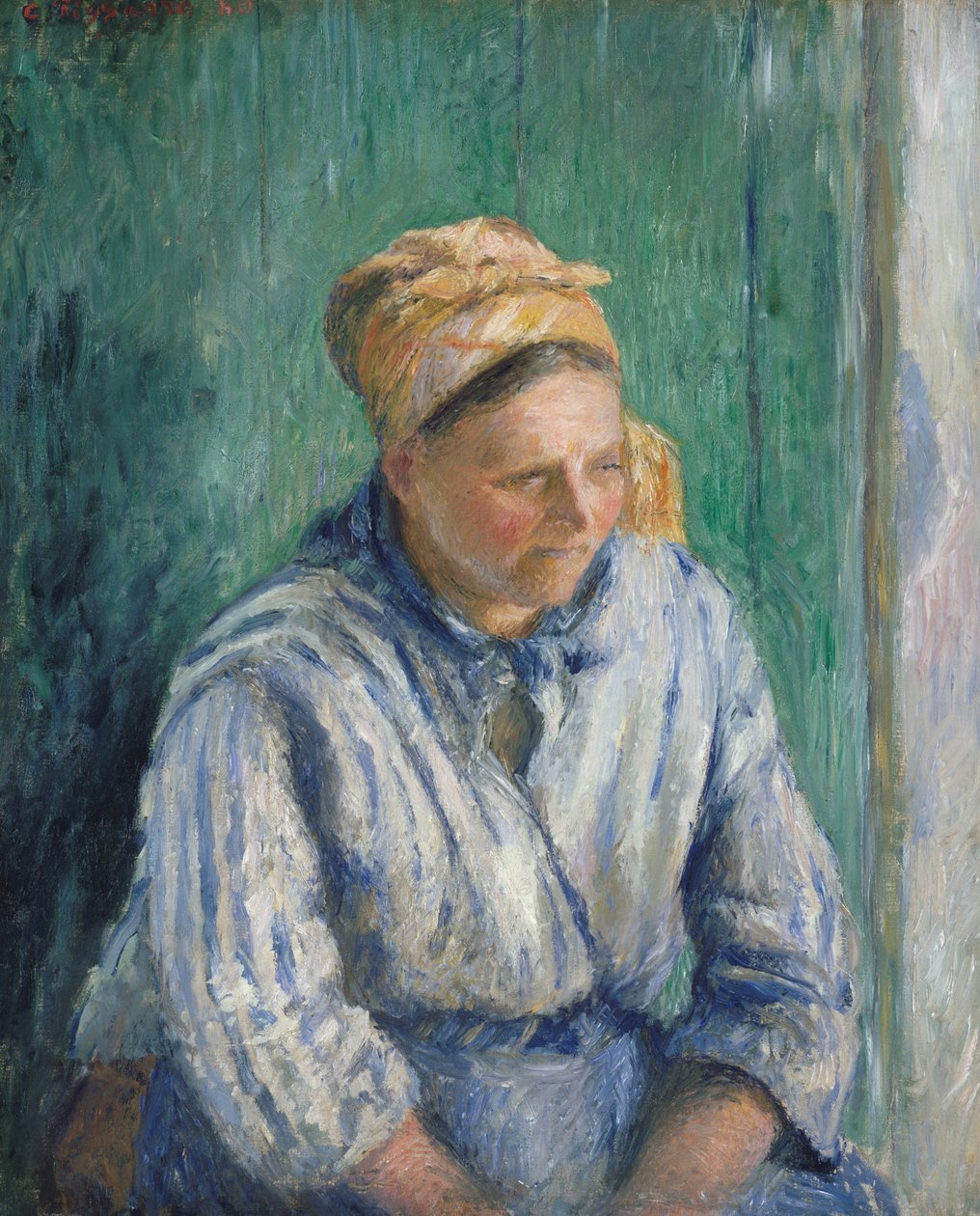 Washerwoman, Study av Camille Jacob Pissarro