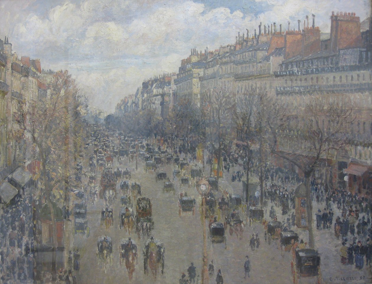 Montmartre boulevard, sol eftermiddag av Camille Jacob Pissarro