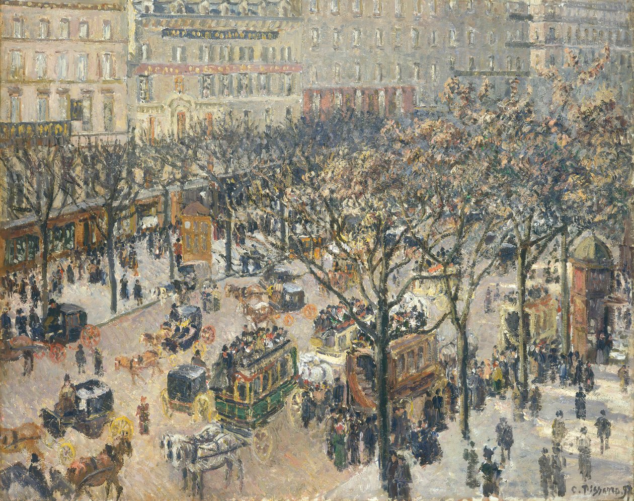 Boulevard des Italiens, Morgon, Solljus, 1897 av Camille Jacob Pissarro