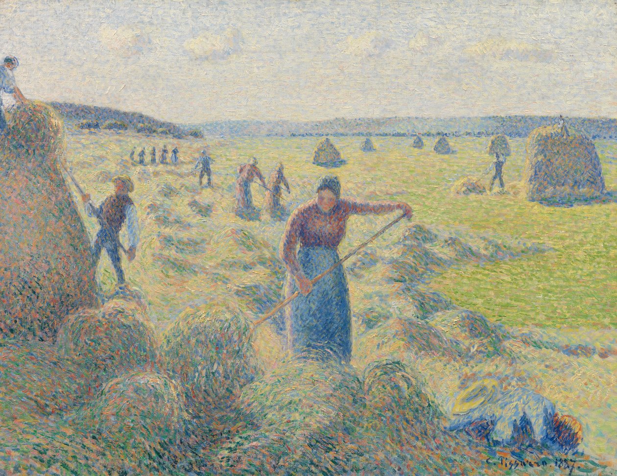 Haymaking, Éragny av Camille Jacob Pissarro