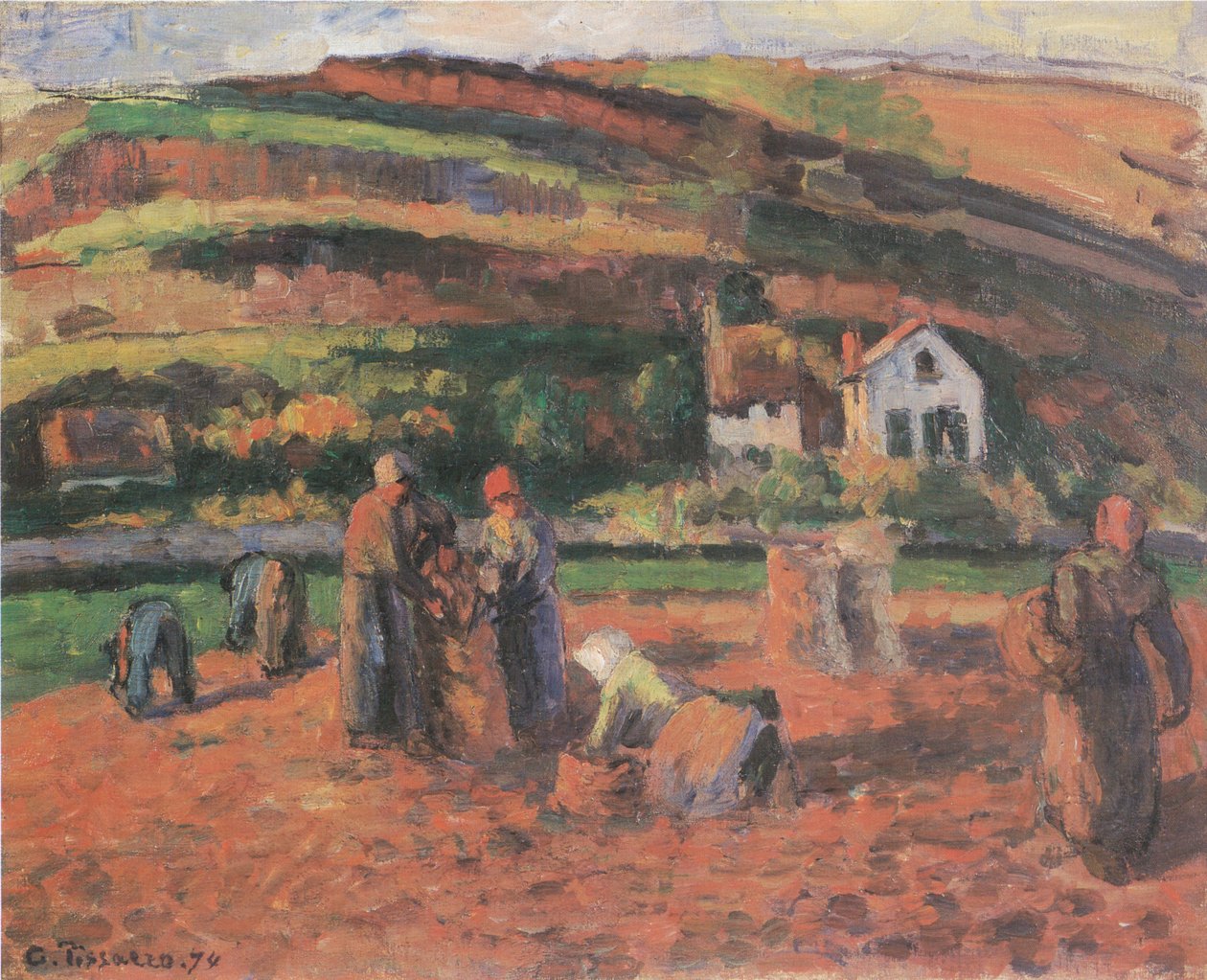 Potatisskörd av Camille Jacob Pissarro