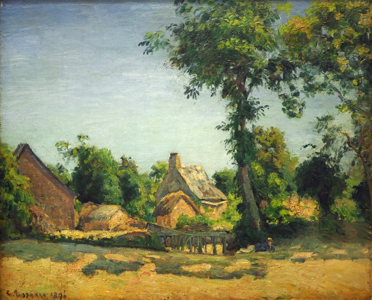 Landskap (Dorf Melleraye, Mayenne) av Camille Jacob Pissarro