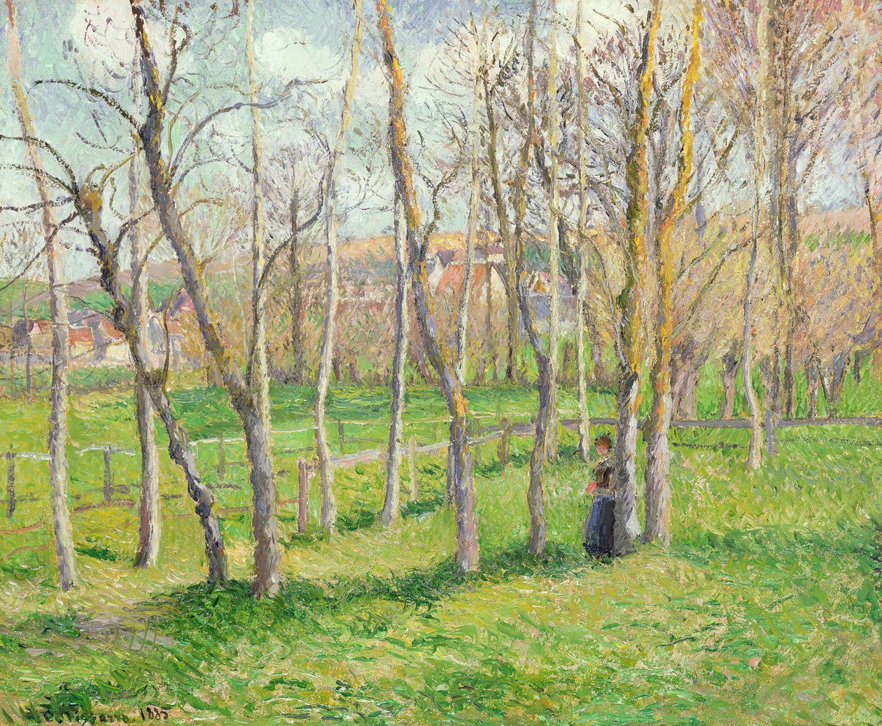 Äng vid Bazincourt, 1885 av Camille Jacob Pissarro