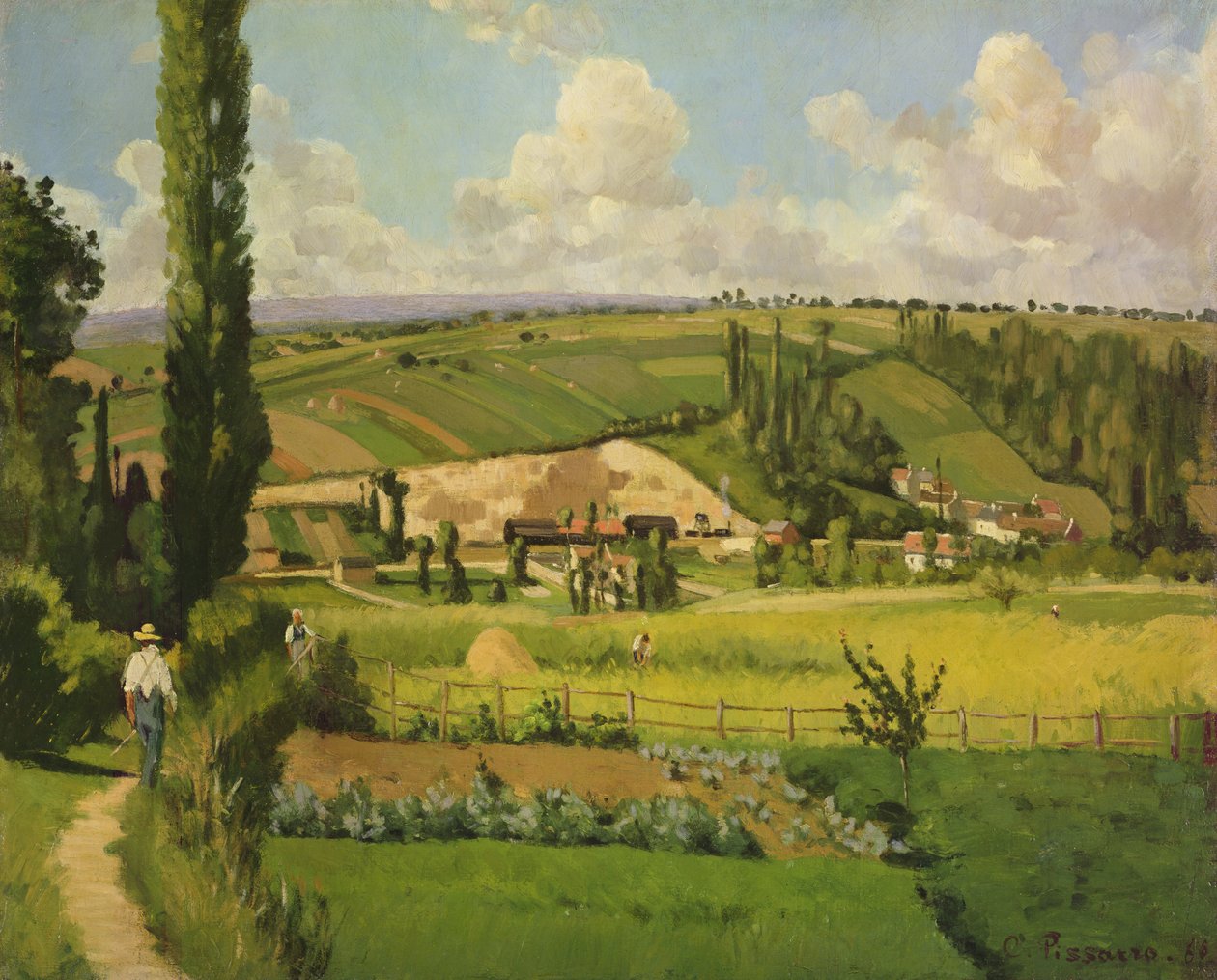 Landskap vid Patis, Pointoise, 1868 av Camille Jacob Pissarro
