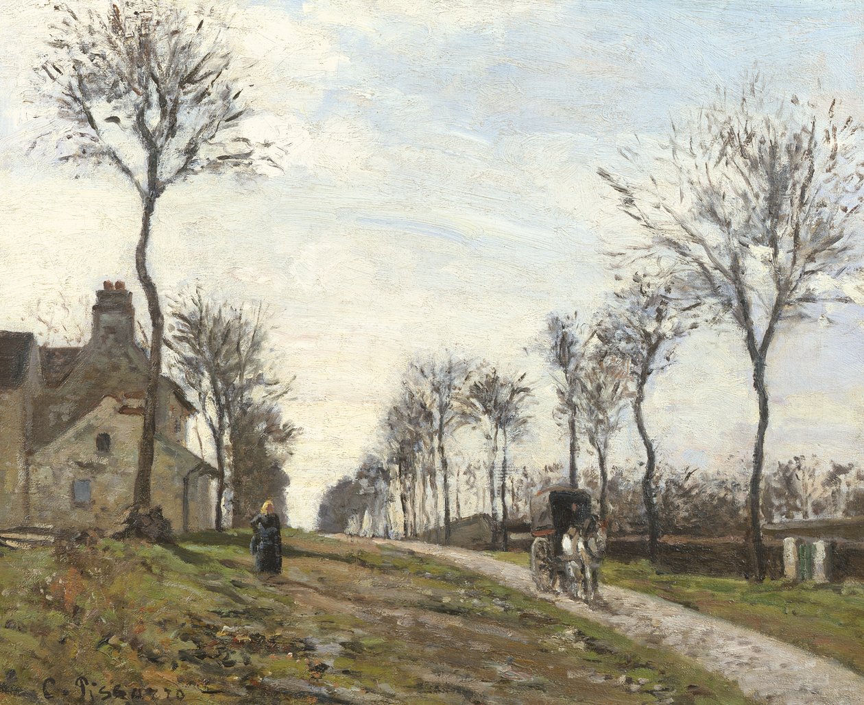 Vägen i Louveciennes, 1870 av Camille Jacob Pissarro