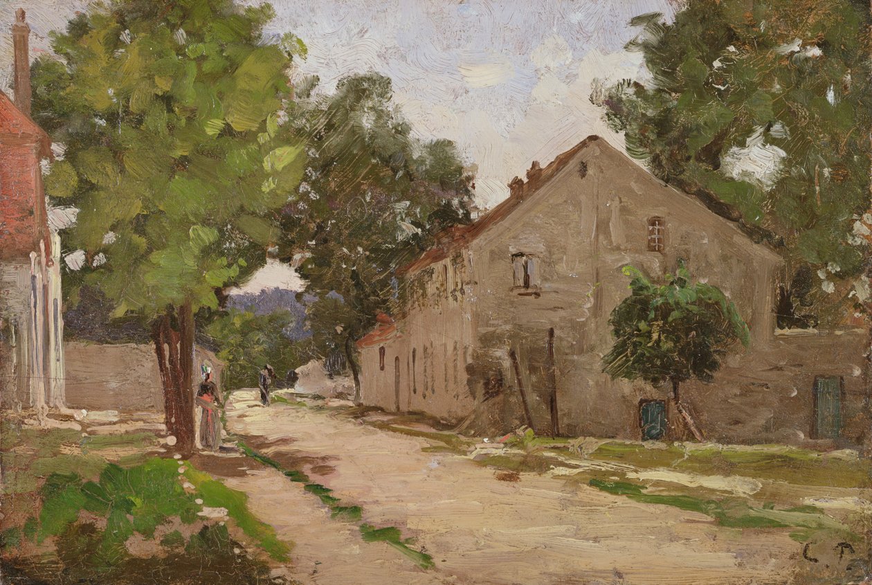 Route de Port-Marly, ca 1860-67 av Camille Jacob Pissarro