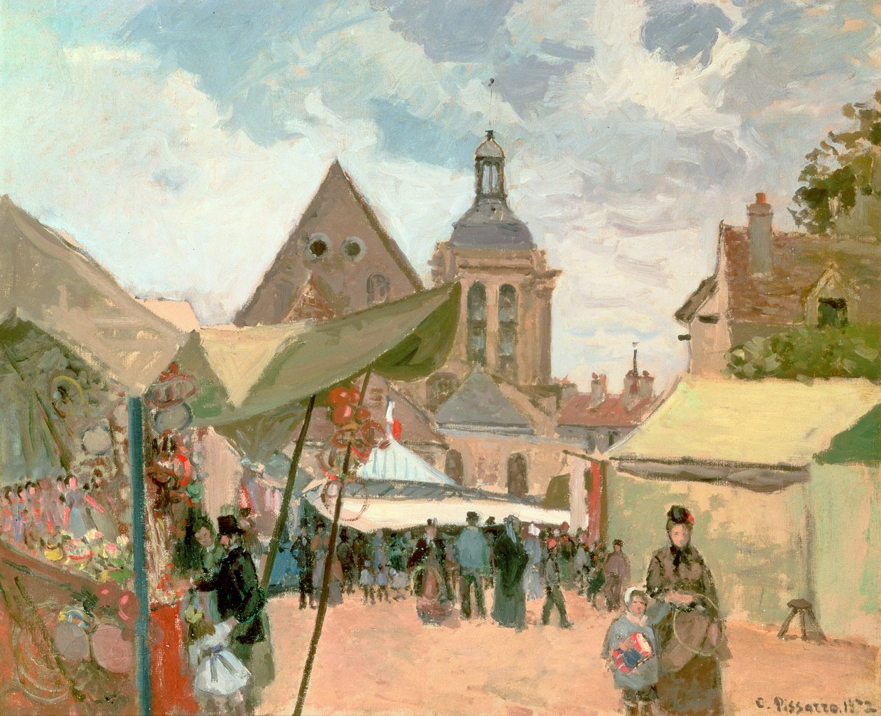 Septemberfest, Pontoise, 1872 av Camille Jacob Pissarro