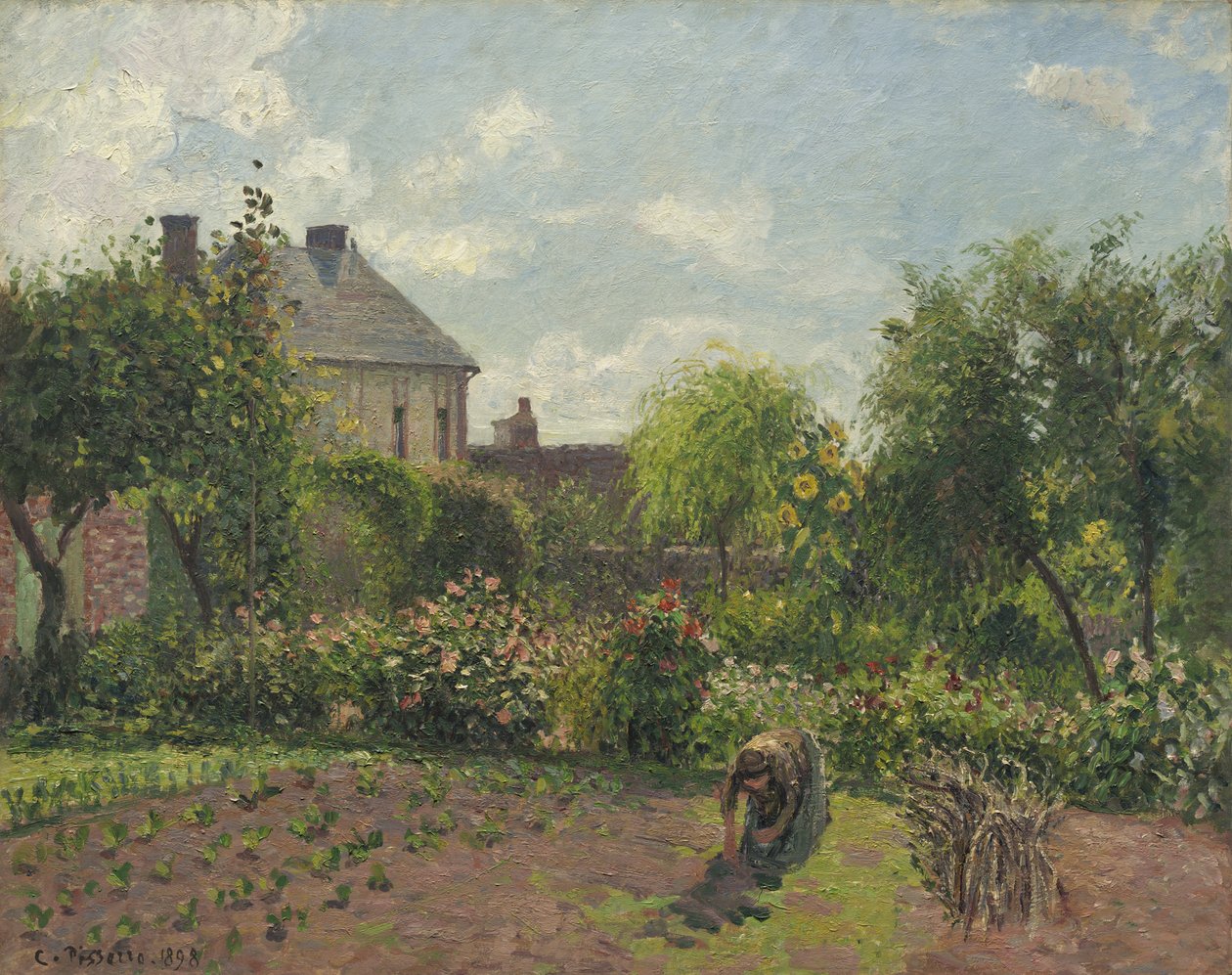 Konstnärens trädgård i Eragny, 1898 av Camille Jacob Pissarro