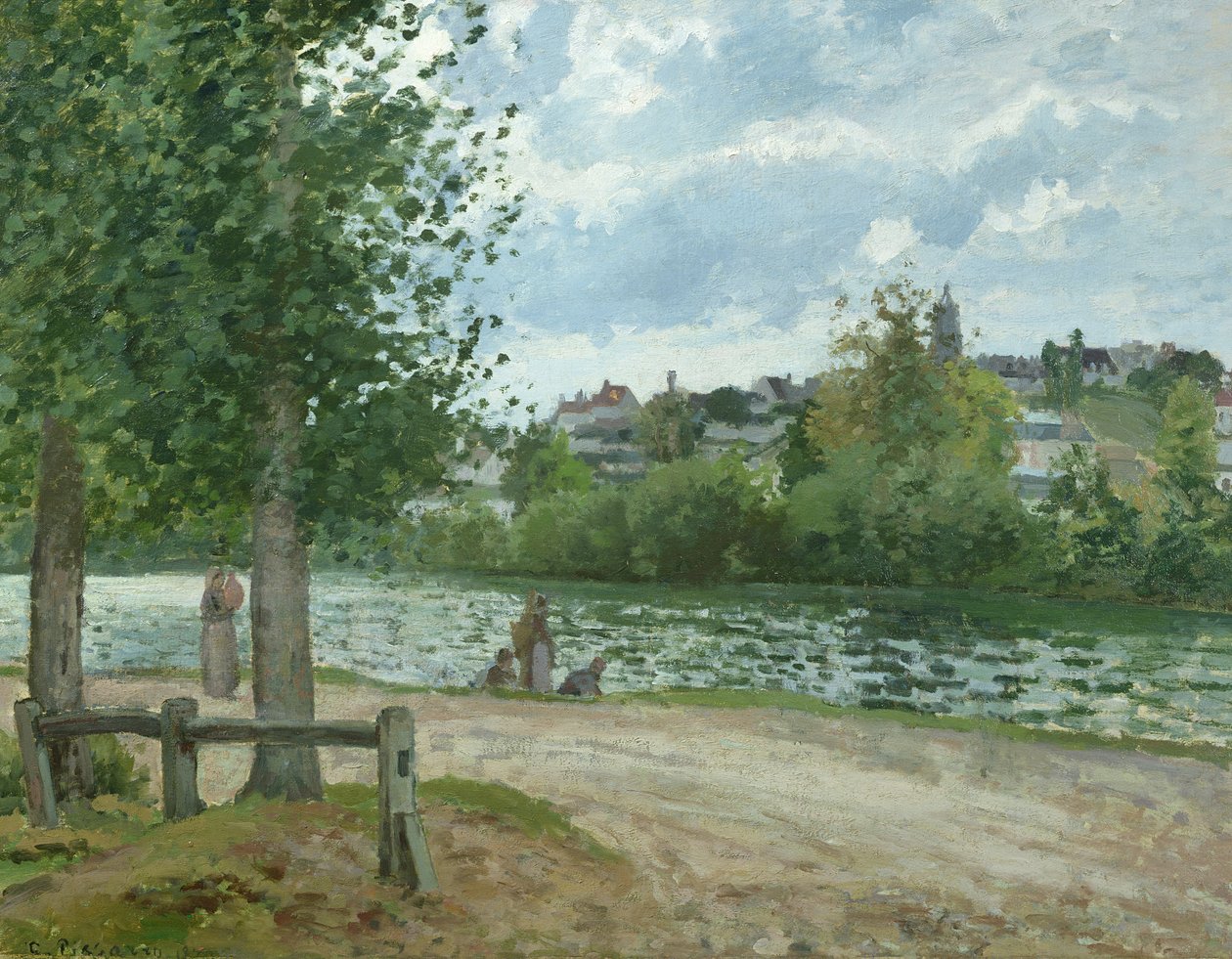 The Banks of the Oise i Pontoise, 1870 av Camille Jacob Pissarro