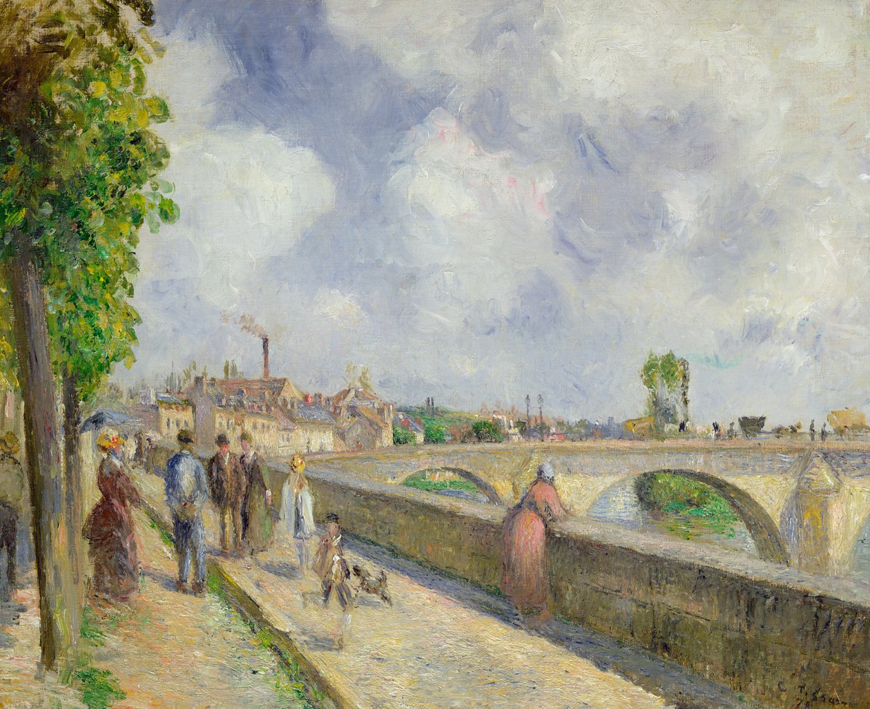Bron vid Pontoise, 1878 av Camille Jacob Pissarro